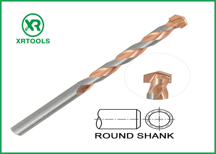 Round Shank Metric Masonry Drill Bits Berlapis Tembaga L Flute Untuk Bata Beton