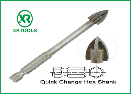 Beli Hex Shank Metric Masonry Drill Bits Cross Carbide Tip Untuk Kaca / Ubin Keramik pembuatan online