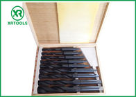 Roll Forged / Milled HSS Taper Shank Drill Bit Set Dengan Kotak Kayu DIN 345
